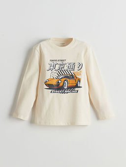 Bisiklet Yaka Bask?l? Erkek Bebek Ti??rt