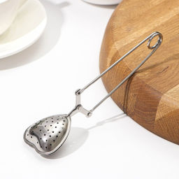 Цена за 2 шт. Ситечко для чая Доляна «Сердце», 15.5 см, нержавеющая сталь, серебристое