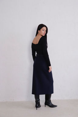 11364 Юбка миди-макси тёмно-синяя - Martichelli фото 11