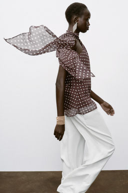 HALTER TOP WITH HARDWARE AND POLKA DOTS - Zara фото 14