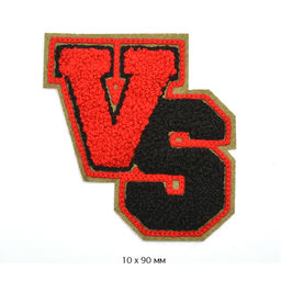 Аппликации пришивные махровые арт.ТВТ.ПРИШ.МАХР.24.4 SA цв.черн/красный 10 шт 10х9 см