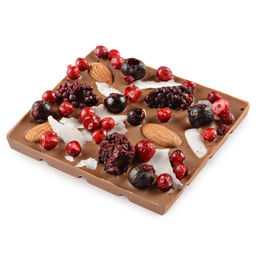 Шоколад молочный с украшением Ежевика, кокос, миндаль 75 гр - Chokodelika фото 3