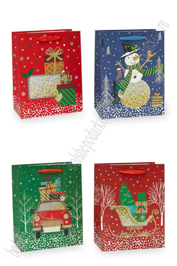 Пакет Новогодний 18*23*10 см (12 шт) SF-7567, микс №39
