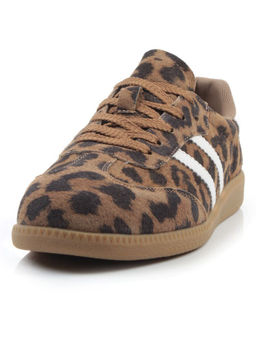 03-270-6PC LT. BROWN/LEOPARD Кеды женские (натуральная кожа) - Фабричный китай фото 7