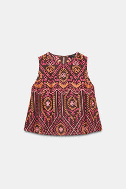 TOP BORDADOS PERFORADOS / Multicolor - Zara фото 8