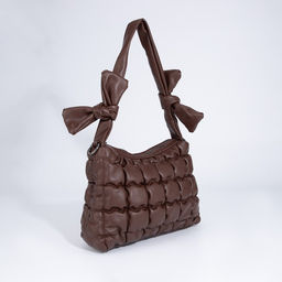 Сумка-мешок на молнии, длинный ремень, цвет коричневый - Simaland фото 3