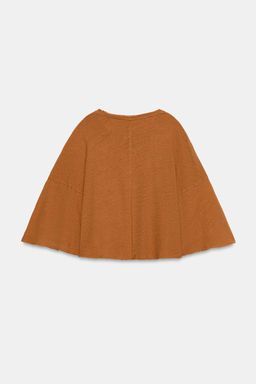 CAMISETA CAPA ALGOD?N Y LINO / Naranja quemado