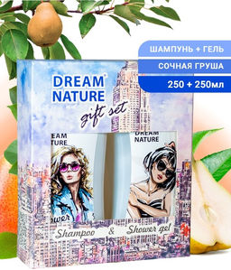 Ж Dream Nature Набор Gift Set Груша и миндаль (Гель/душ 250мл+Шампунь 250мл).8