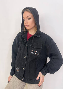 K12539 Джинсовая рубашка OVER SIZE ЧЕРНЫЙ_03