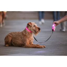 Рулетка Пижон с фонариком, прорезиненная ручка, 5 м, до 35 кг, розовая  фото 7