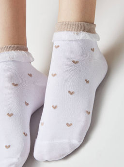 Цена за 2 пары. Носки Короткие CONTE Носки с воздушным ботом и люрексом CLASSIC белый - Conte elegant фото 5