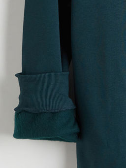 Bisiklet Yaka Bask?l? Erkek Kal?n Sweatshirt