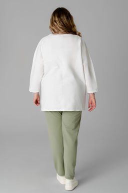 Арт. 2376 Костюм с брюками женский 52-60 (5 шт) Цвет:молочный, полынь