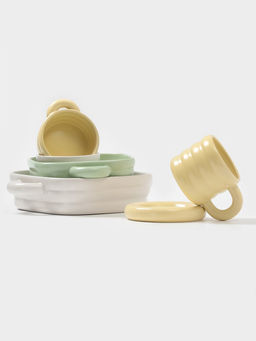 Горшочек для запекания Доляна «Зефир», 250 мл, 15×10.5×6.3 см, с ручками, с крышкой, керамика, жёлтый