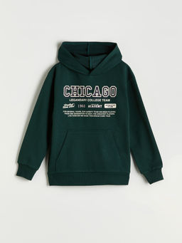 Kap??onlu Chicago Bask?l? Erkek ?ocuk Sweatshirt