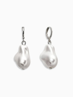 Серьги "Жемчуг барокко", цвет белый в серебре