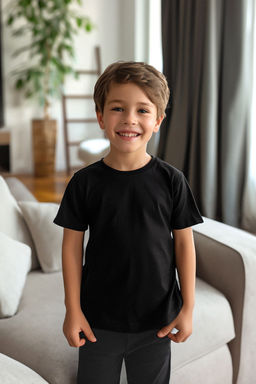 Siyah Unisex Pamuklu Basic Regular/Normal Kal?p Bisiklet Yaka K?sa Kol Orme T-Shirt TKDSS24TS00017