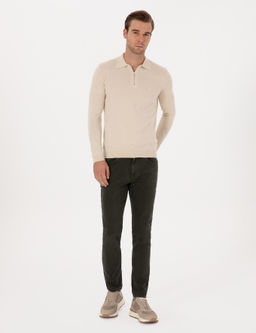 Ye_il Slim Fit Pamuk Kar___ml_ Jean Pantolon