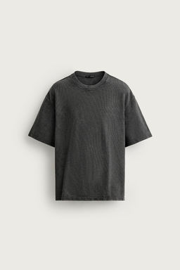 CAMISETA LAVADA ESTRUCTURA WAFFLE / Gris antracita - Zara фото 10
