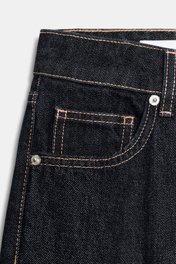 JEANS TRF WIDE LEG CROPPED TIRO BAJO / Marino oscuro - Zara фото 9