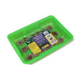 Мини - парник для рассады: торфяная таблетка d=4.2 см (18 шт.), парник 36×25 см, зелёный