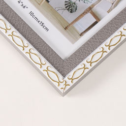 Фоторамка для фото 10×15 см «Золотые скобочки. Двойная», пластик, серая, 12.6×17.5 см