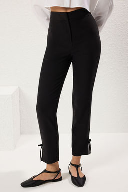 TRENDYOLMILLA Siyah Cigarette Pacalar? Fiyonk Detayl? Dokuma Pantolon TWOSS25PL00090  фото 4