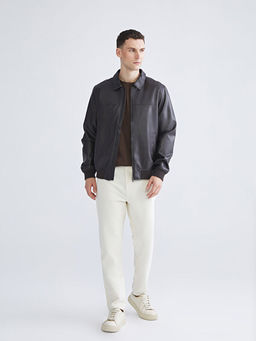 Standart Kal?p Erkek Deri G?r?n?ml? Mont