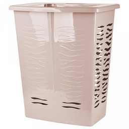 Keeplex Корзина для белья с откидной крышкой пластмассовая Regular, 60л, 48х34,5х59,5см, бежевый топаз (Россия)