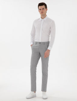 Gri Slim Fit Kanvas Pantolon