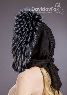 Платок трикотаж экомех енот блэк - Davidovfox фото 6