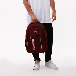 Рюкзак мужской на молнии, 2 отдела на молнии, 5 наружных карманов, цвет бордовый - Simaland фото 6