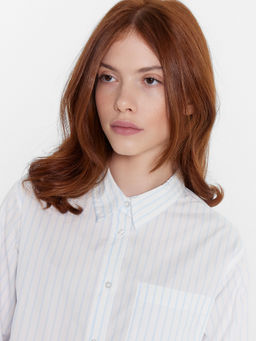 Рубашка женская в голубую полоску голубая полоска 122992 - Mark formelle фото 5