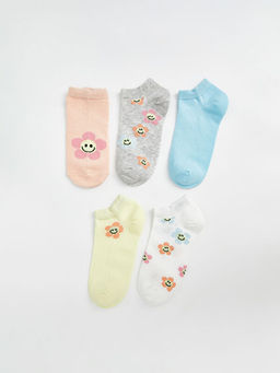 Desenli K?z ?ocuk Patik ?orap 5li