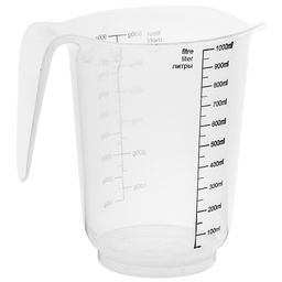 Plast Team Кувшин мерный пластмассовый 1л, 15,5х12х15см, со шкалой, носиком и ручкой, прозрачный (Россия) - Домашняя Мода фото 4