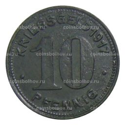 Монета 10 пфеннигов 1917 года Германия  Нотгельд Эльберфельд