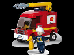 Конструктор Sluban Полиция Пожарная машина с водометом 75 деталей