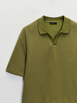 Футболка поло из фактурного хлопка / Zarina  фото 3