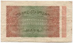 Банкнота 20000 марок 1923 года Германия