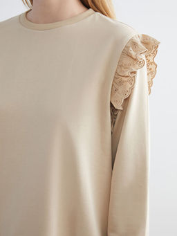 Bisiklet Yaka F?rf?rl? Kad?n Sweatshirt Tunik