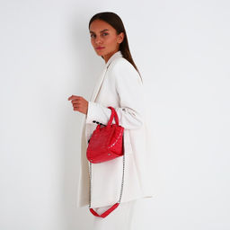 Сумка женская тоут на молнии, 18.5×8×15 см, розовая