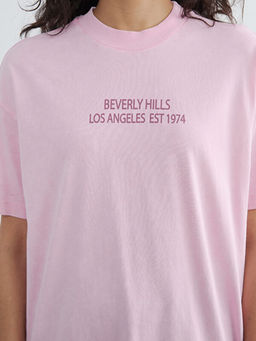 Bisiklet Yaka Bask?l? Kad?n Ti??rt