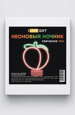 Неоновый LED ночник настольный "Plump peach", свечение mix (24*20,5 см)