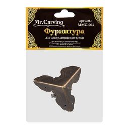 Mr. Carving MMG-004 фурнитура для шкатулок уголок 3.3 x 3.3 см 5 х 4 шт. №02 бронза - Love2art фото 3