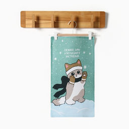 Полотенце новогоднее Доляна Снежной зимы и волшебного настроения 28х46 см, 100% хл, рогожка 164 г/м2