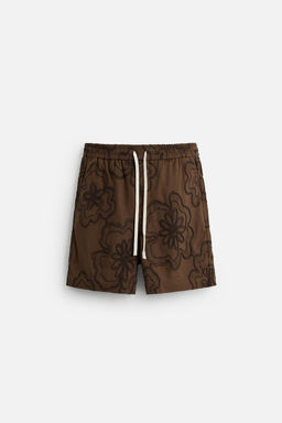 EMBOSSED EMBROIDERED BERMUDA SHORTS - Zara фото 16