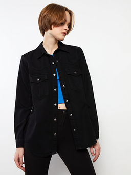 ?nden D??me Kapamal? D?z Uzun Kollu Kad?n Rodeo Jean G?mlek