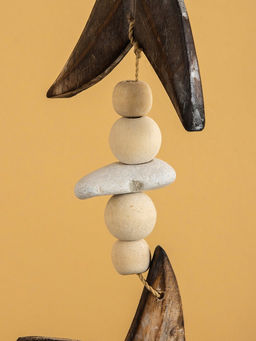 Подвеска декоративная «Звёздочки», 13×3×100 см, дерево, камень, коричневая