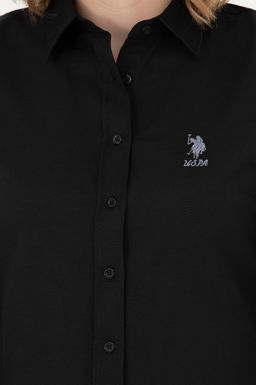 Женская черная базовая рубашка с длинным рукавом - U.s. polo assn фото 21
