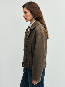 Полупальто с ремнем / Zarina  фото 7